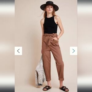 NWT Anthropologie Ellie Embroidered Utility Pants